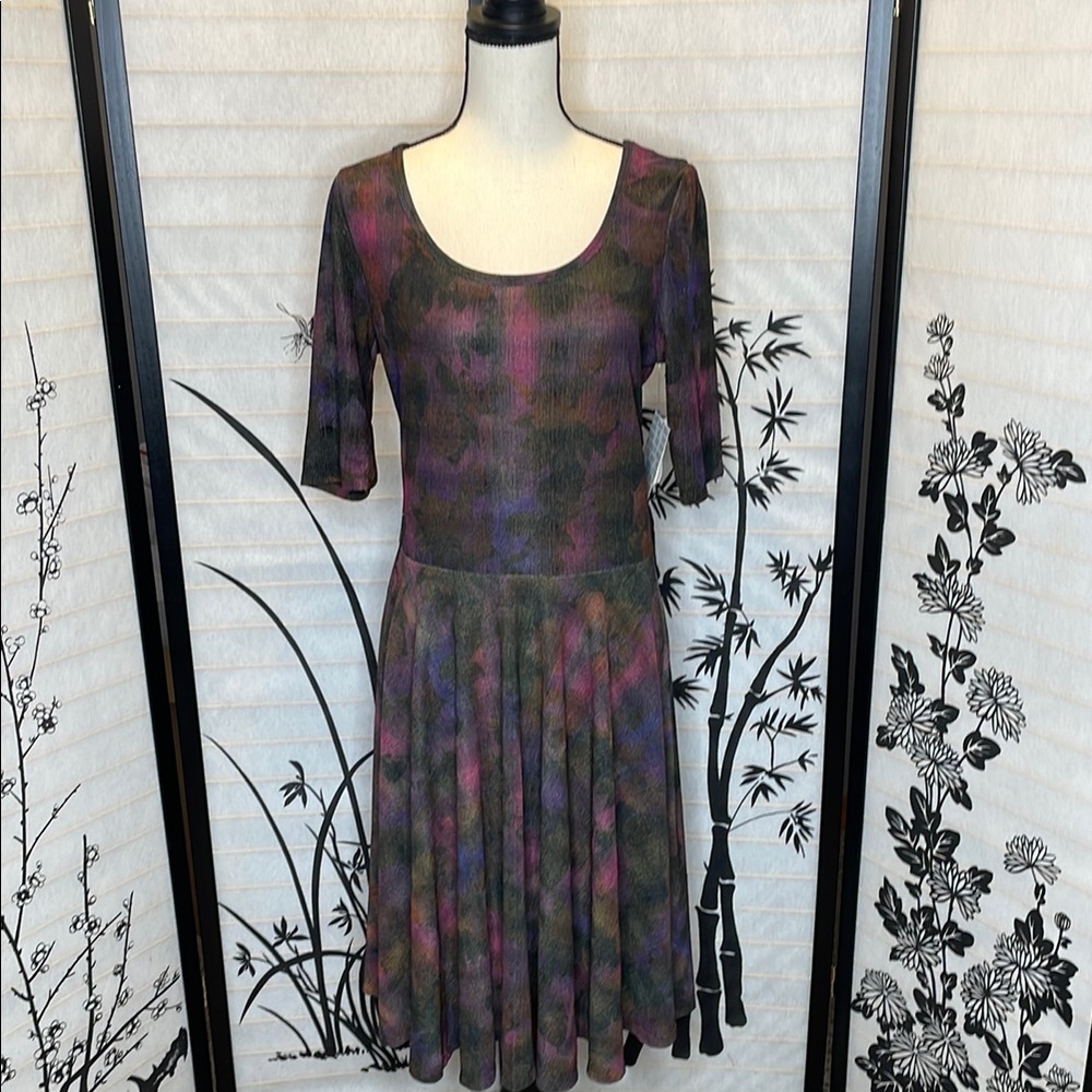 Lularoe Nicole Elegant Multicolor Women's Dress 2xl